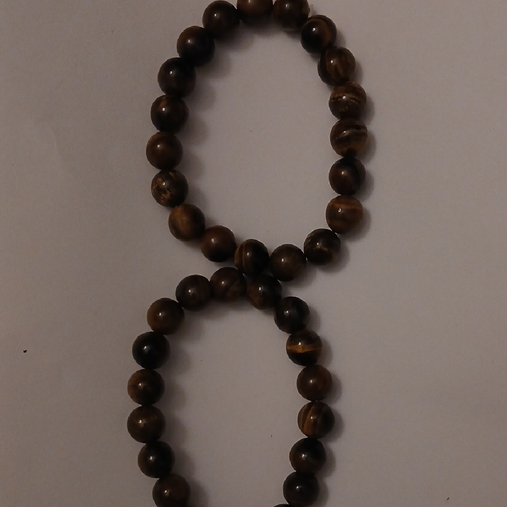 Elegant Brown Beaded Bracelet Set